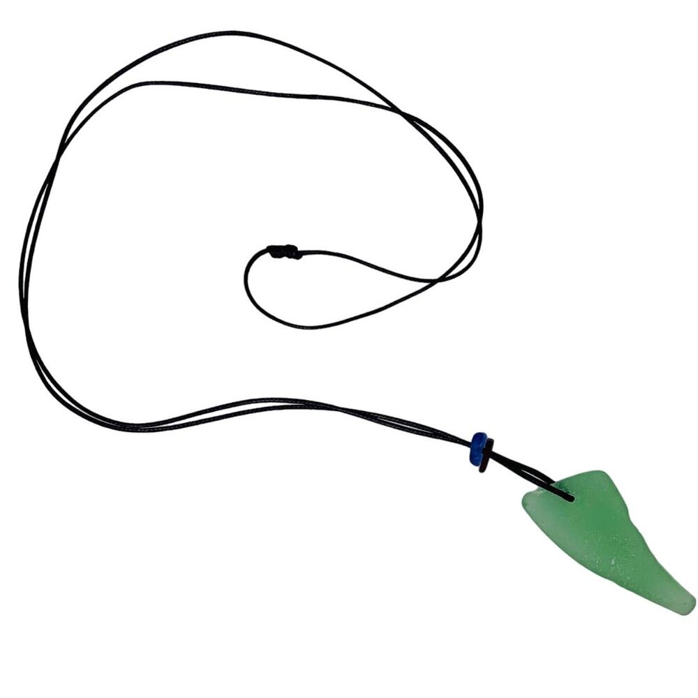Seaglass Necklace Green Blue Red Rope Rincon Puerto Rico Adjustable - Picture 2 of 10